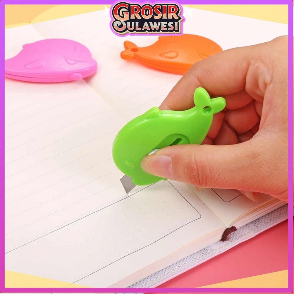 

COD MAKASSAR Makassar Pisau Cutter Mini Model Awan & Dolphin Alat Bantu Potong Kertas Plastik Unboxing Paket Perlengkapan ATK Sekolah Travel Size Cloud Shape Sliding Knife Kater Kecil Lucu Cuter Grosir Sulawesi