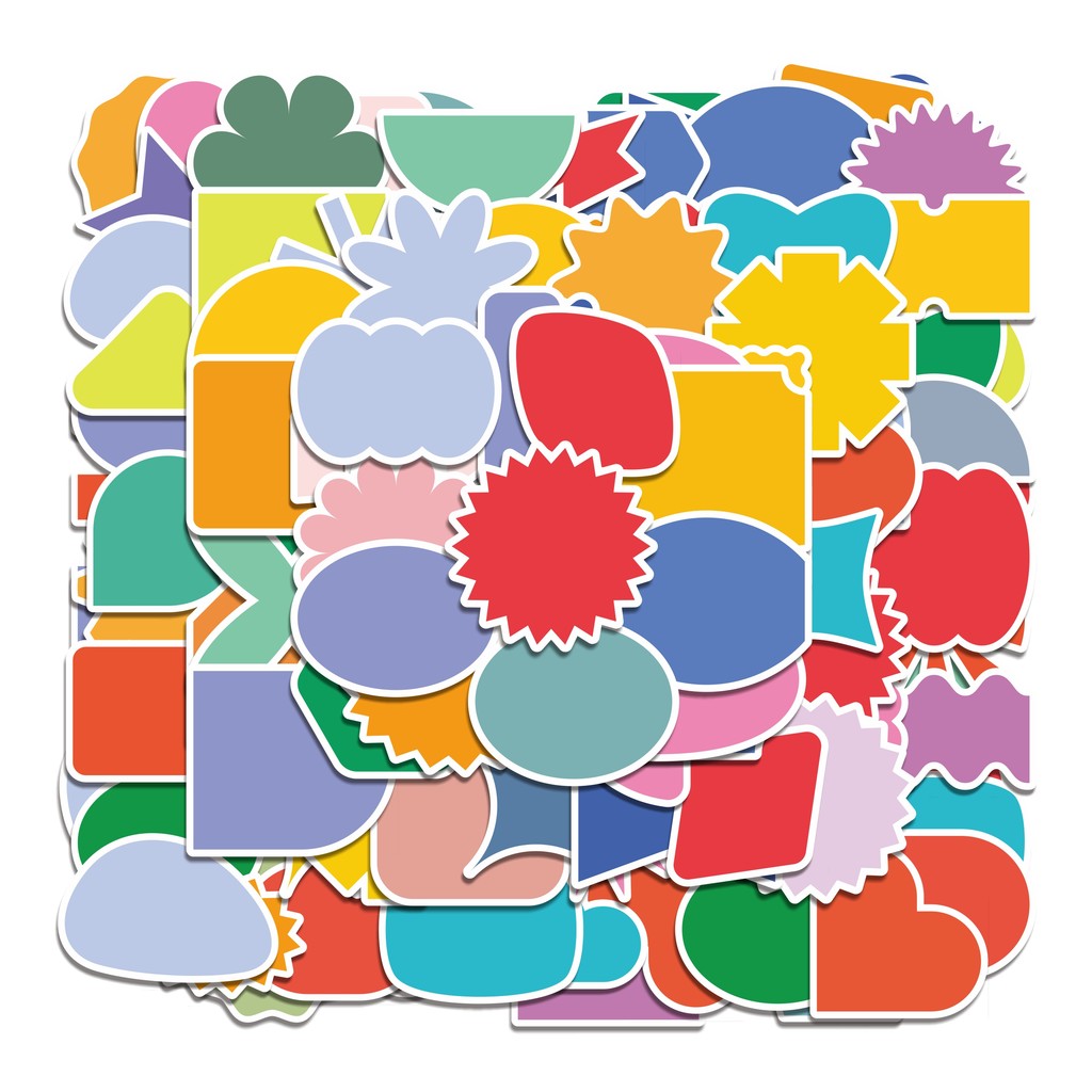 

COD 50 Pcs Stiker geometric element simple Lucu Anti Air Untuk Dekorasi Notebook Sepeda Skateboard Handphone