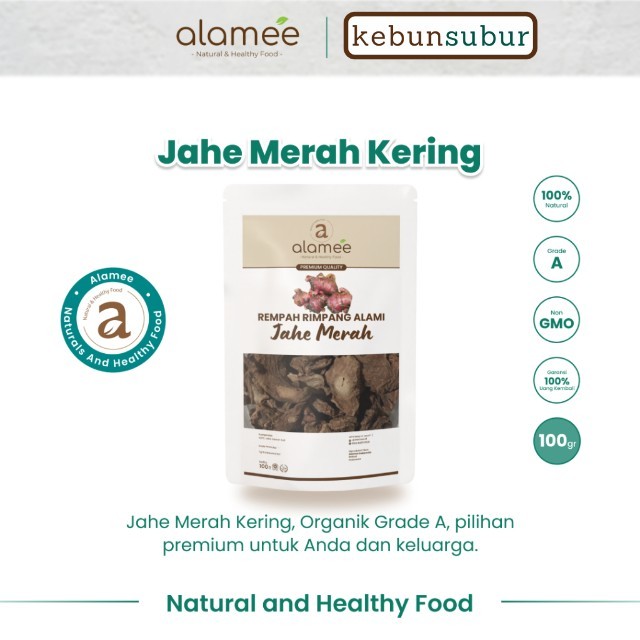 

ALAMEE Jahe Merah Kering Iris Dried Ginger Rempah Rimpang Organik Alami Spice 50gr Kebunsubur Kebunsubur