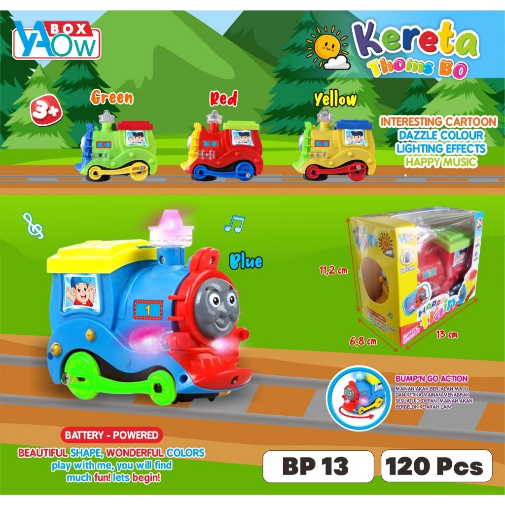 Mainan Anak KERETA API THOMAS Elektrik Lampu Dan Musik Bump And Go Mainan KERETA THOMAS FUNNY LOCOMO