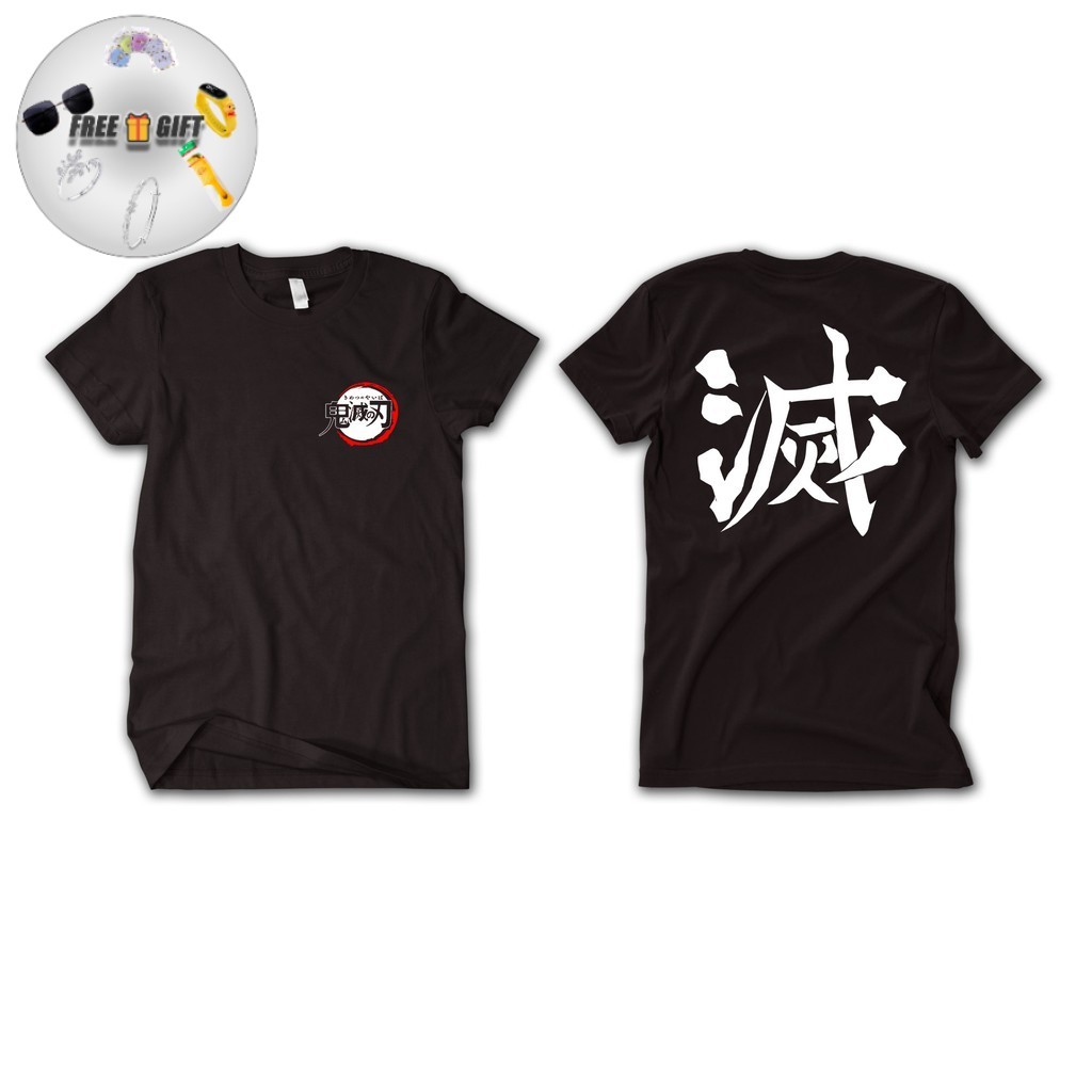 [ FREE GIFT ] KAOS ANIME KIMETSU NO YAIBA LOGO Kaos Anime Kimetsu No Yaiba Logo Streetwear 24S Kaos 