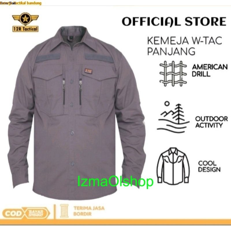 Terbaru KEMEJA TACTICAL SAKU W-TAC Lengan panjang bahan american drill