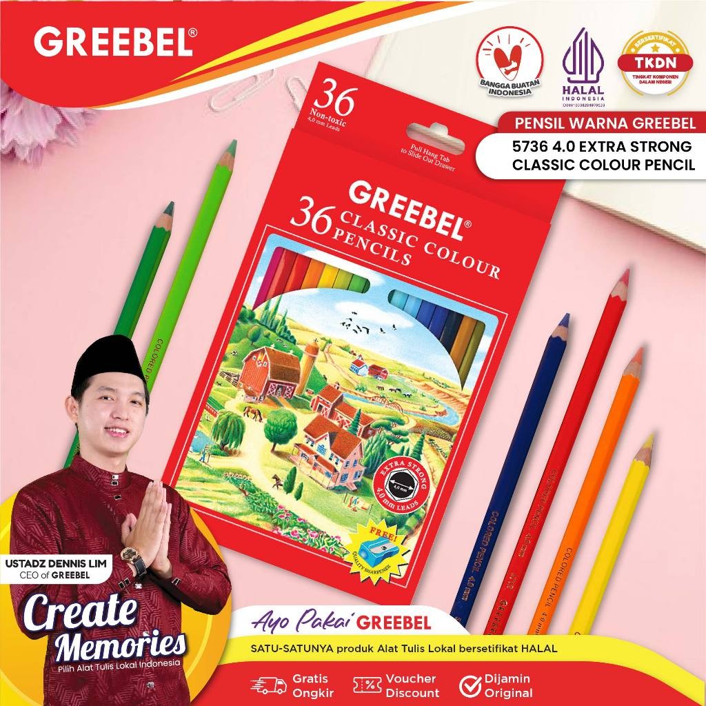 

Pensil Warna Greebel Pensil Warna 36 Warna Panjang / Greebel 5736 36 Warna