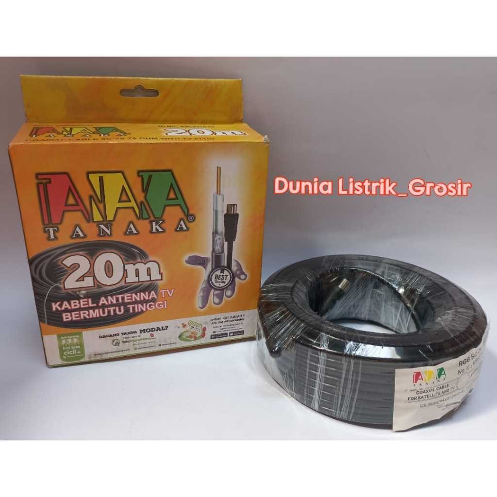 Kabel Antena TV  Anten Tanaka 15 Meter, 20 Meter Tembaga Kuningan SNI, Kabel Antena Anten Murah, Gro