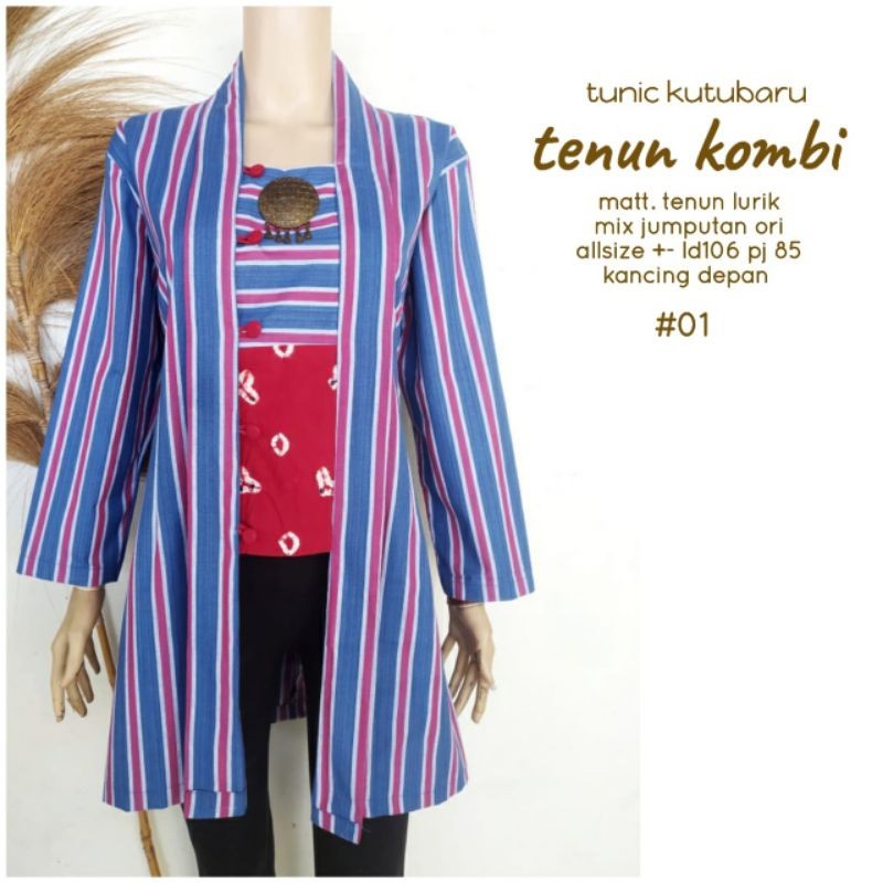 LURIK Batik Long Kutubaru Lurik Tunik Size XL- XXL