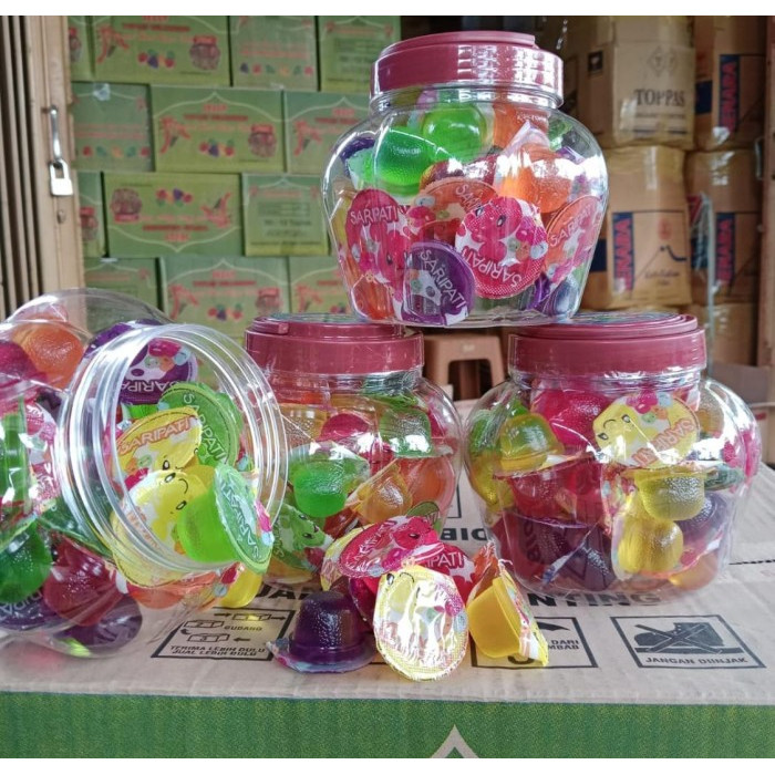 

NEW JELLY SARIPATI 1 toples isi 50 bji cup jelly Aneka rasa