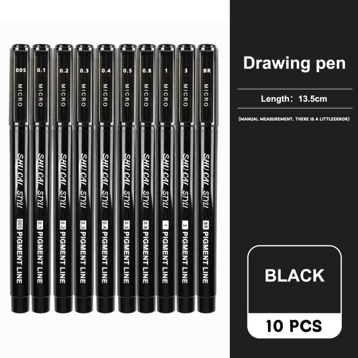 

Hightune Drawing Pen set Spidol Drawing Pen 0.05-0.8 - 10 Batang