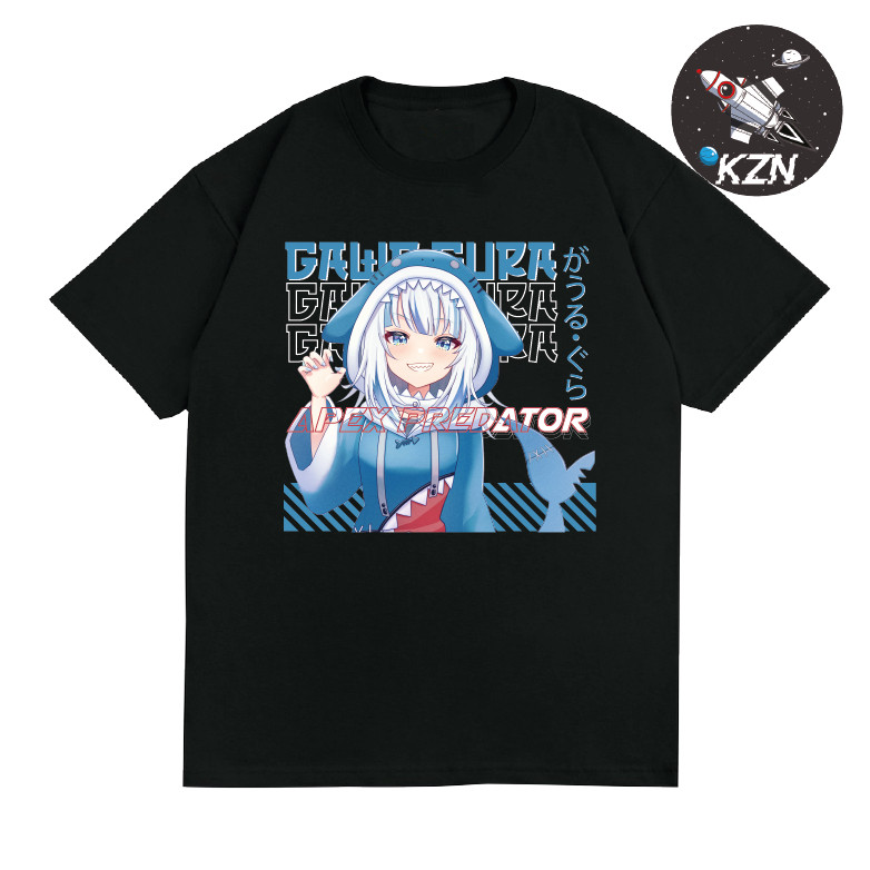 Tshirt Baju Kaos Gawr gura Vtuber Hololive Anime gawr gura Cocok Untuk Pria dan wanita