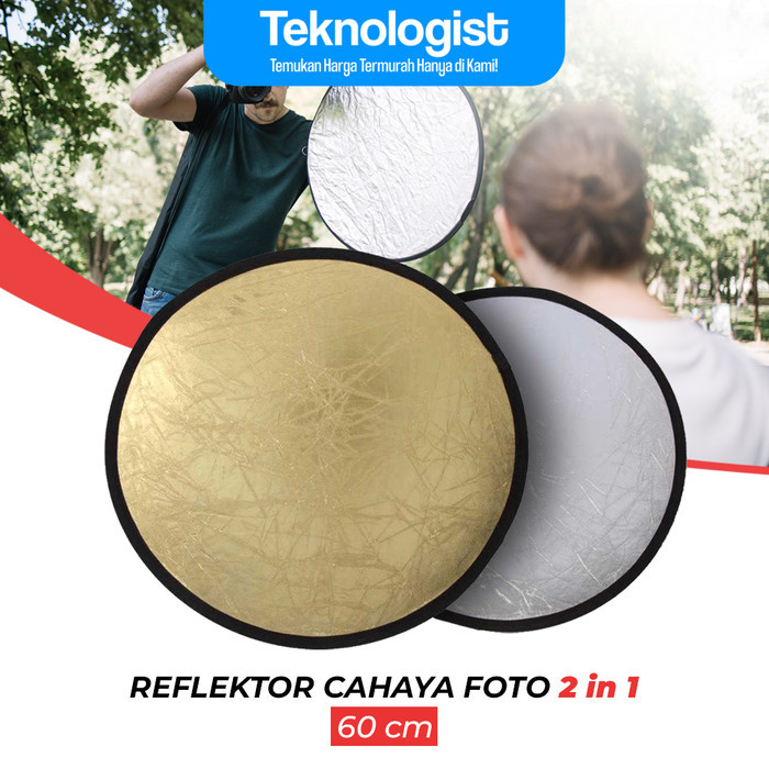 TaffSTUDIO Reflektor Cahaya Fotografi Studio 2in1 Foldable 60cm