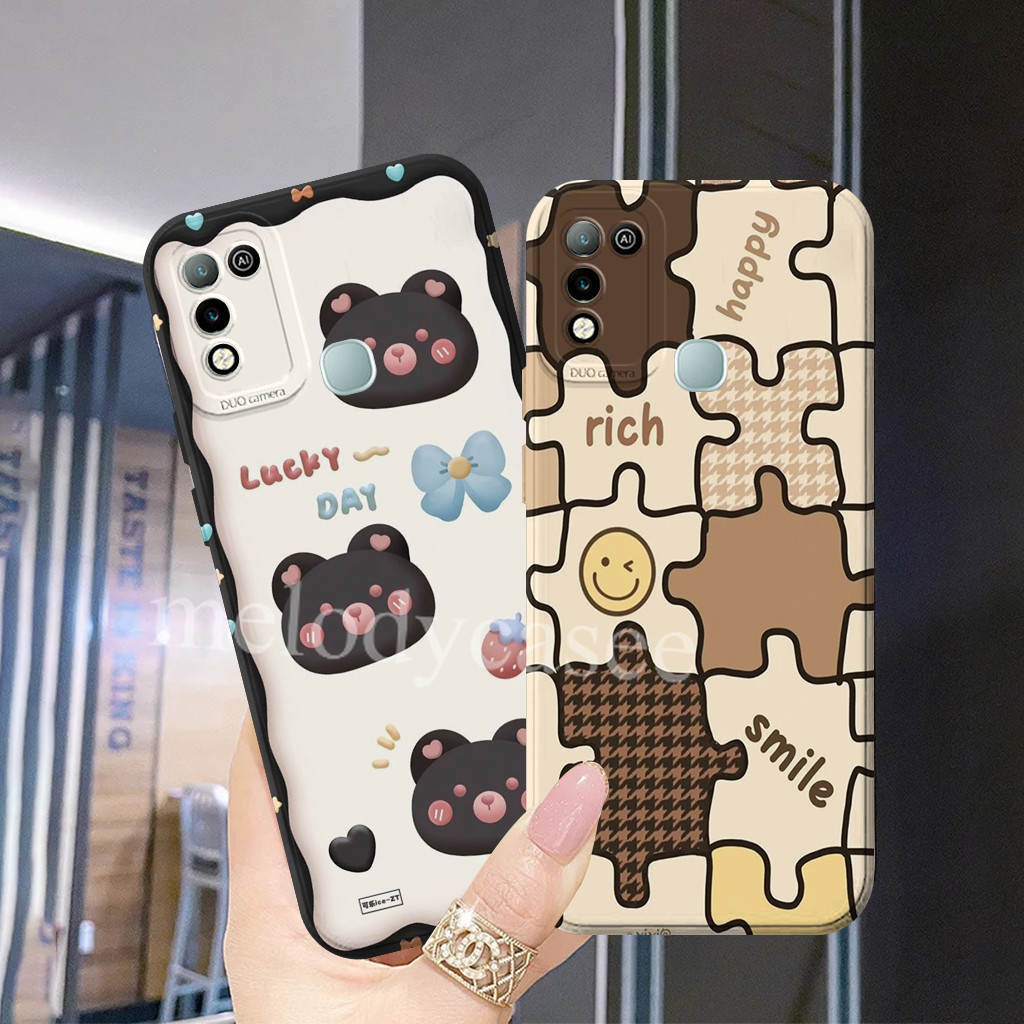 Infinix Hot 10 11 9 Play Smart 5 / 6 Ram 3/64 Case Motif Beruang - Casing Custom - Softcase Cewek