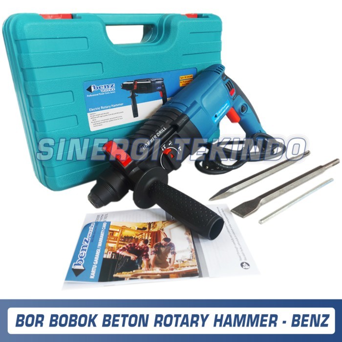 Mesin Bor Bobok Beton - Benz Werkz Rotary Hammer Drill SDS 3 Fungsi [26mm]