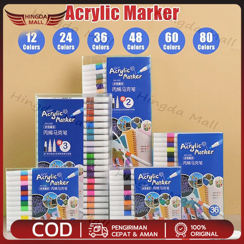 

Pen Akrilik Marker Warna Cepat Kering Tahan Air / Spidol Acrylic Painter / Menggambar Kreativitas Seni Edukasi Anak
