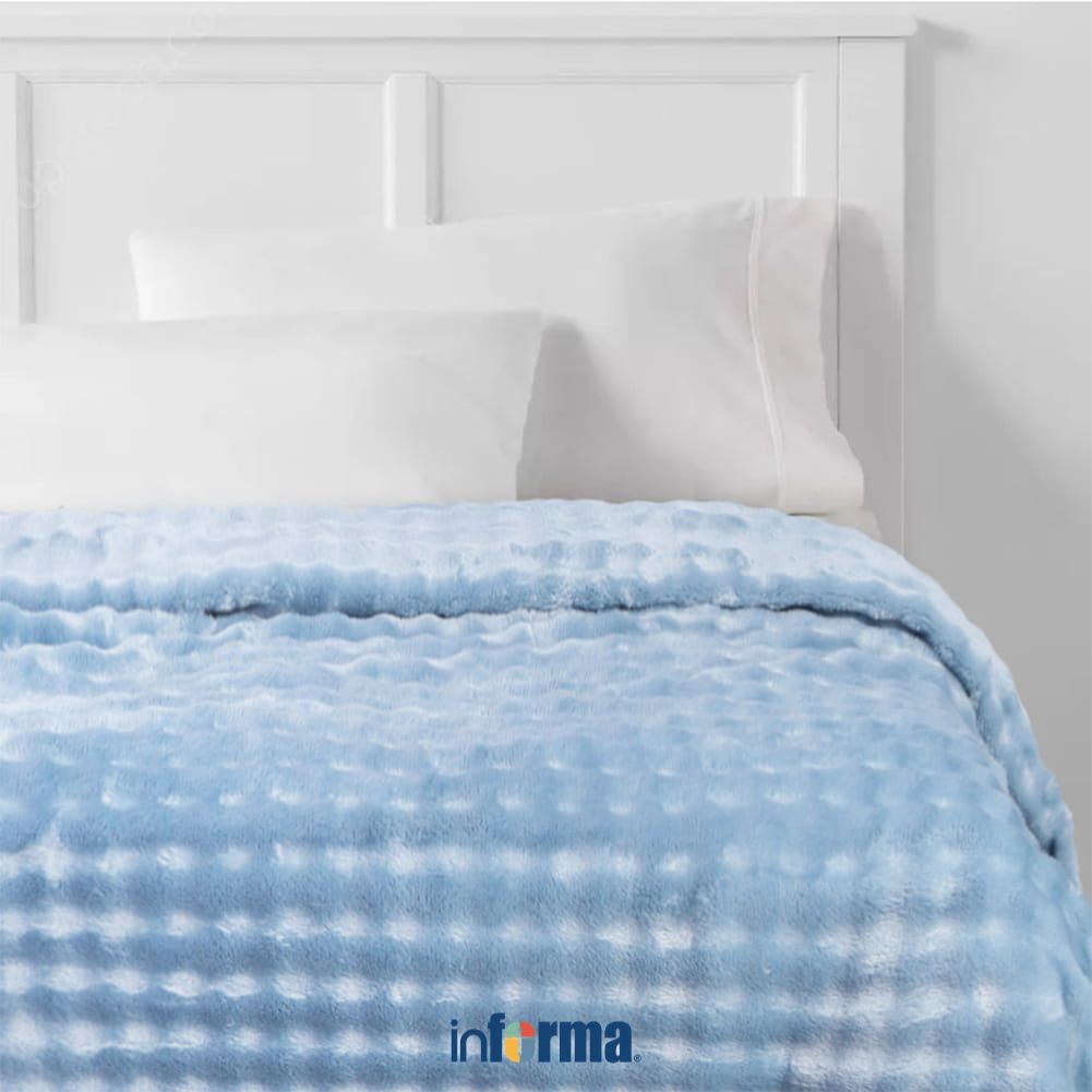 Informa 150x200 cm Selimut Polyester Willow - Biru Misty Blanket Kain Penghangat Tubuh Aksesoris Tem