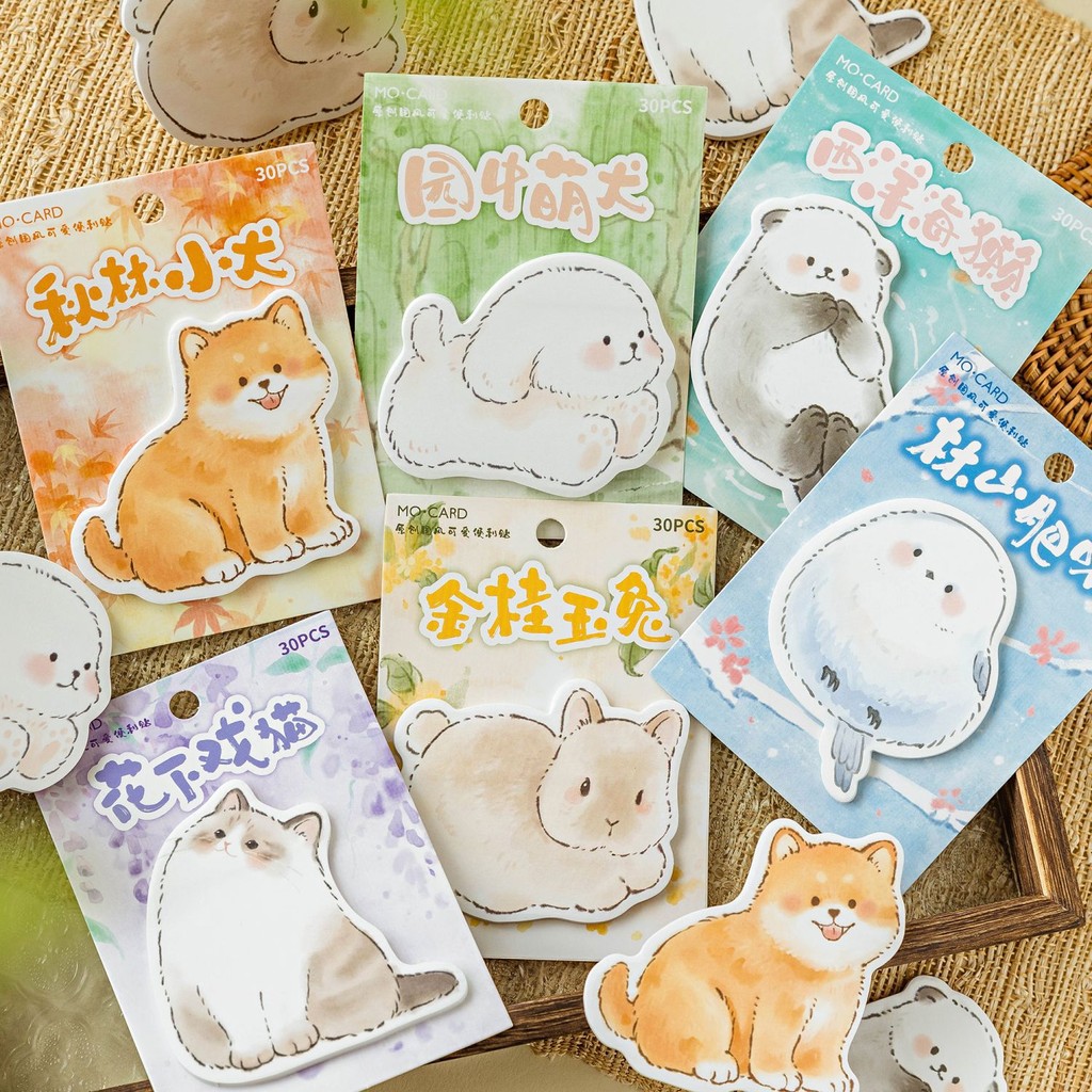 

30 Sheets Sticky Notes Cute Animal Sticky Notes Pads for Kids Creative Gifts Home Office Notebook Bookmarks School Supplies