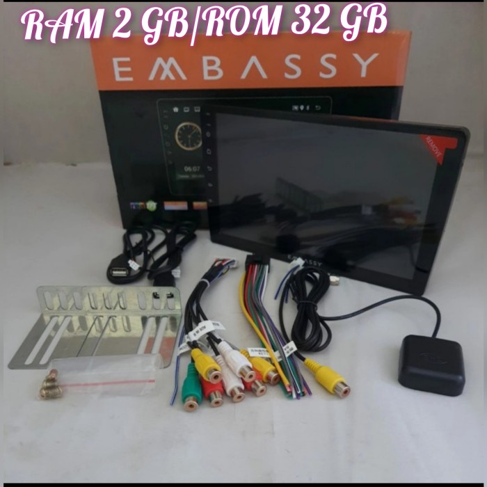 head unit android 9 inch embassy platinum ram 2 gb/rom 32 gb