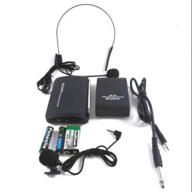 Mic wireless headset dan clip on sony sn28