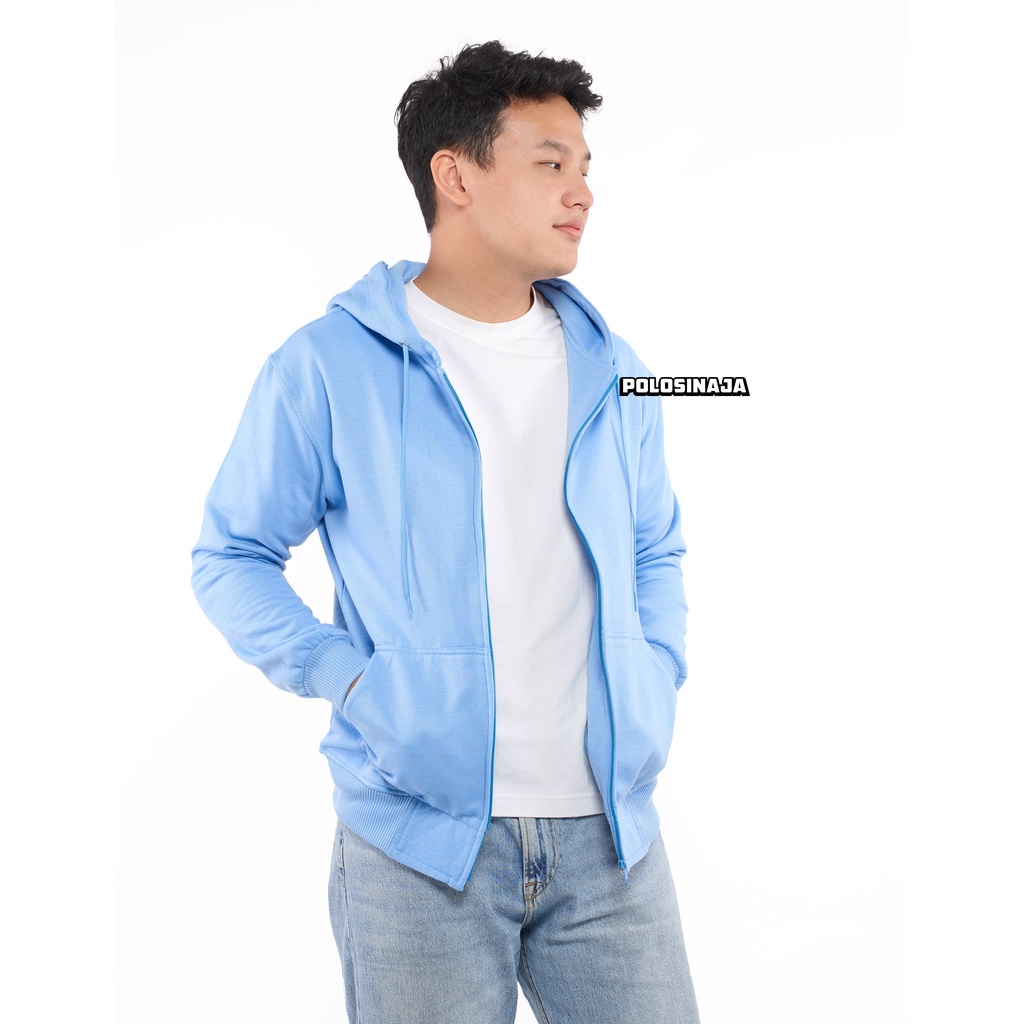 HOODIE ZIPPER - BABY BLUE