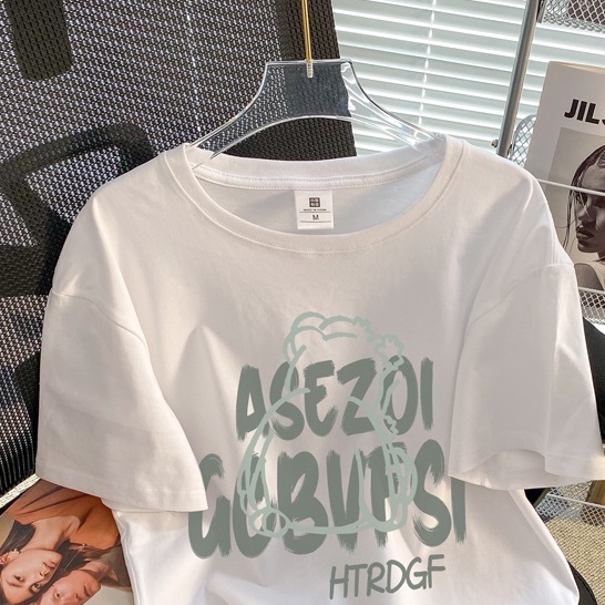 KOREAN STYLE OOTD TRENDY TERBARU /SEZO. t shirt green line bear baju atasan wanita oversize korean o