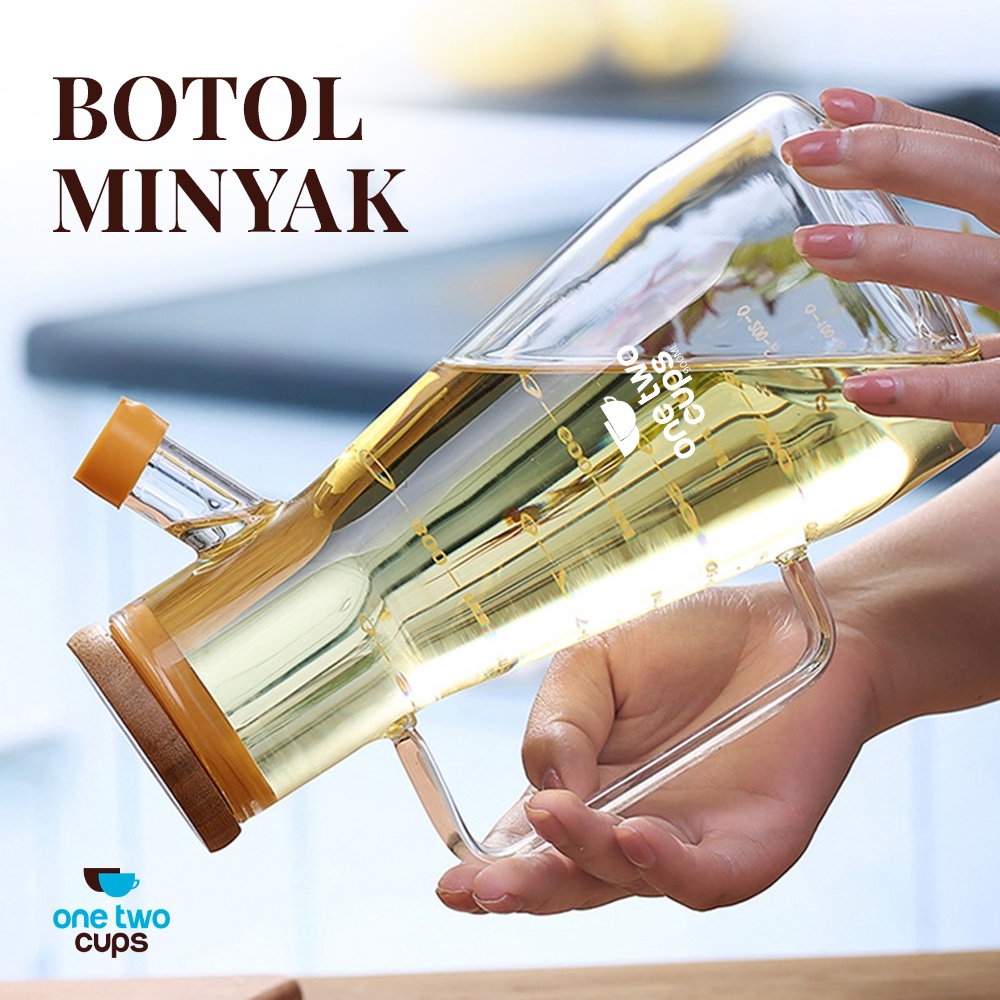 Botol Minyak / Oil Bottle / Botol Kaca Minyak / Tempat Minyak Goreng Tutup Kayu Aesthetic