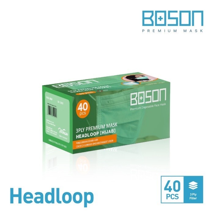 ✨LARIS✨ -BOSON Masker Headloop 3 Ply Non-medis