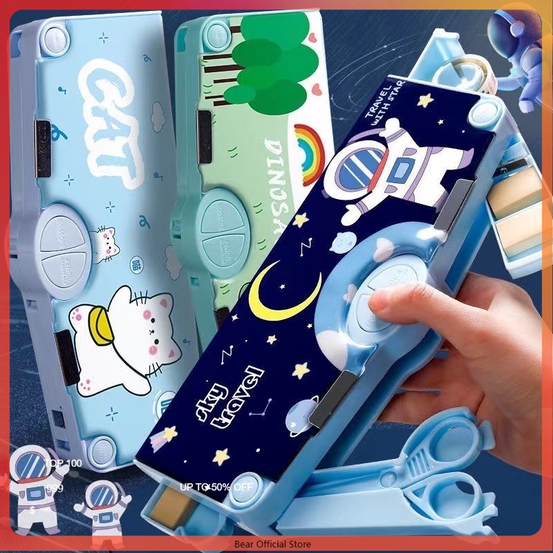 

Tempat pensil multifungsi kartun/tempat pensil multifungsi berkapasitas besar dilengkapi dengan rautan pensil, gunting, selotip, penghapus, penggaris