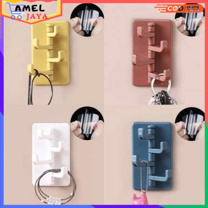 Gantungan Hook Tempel 4 Cabang Multifungsi