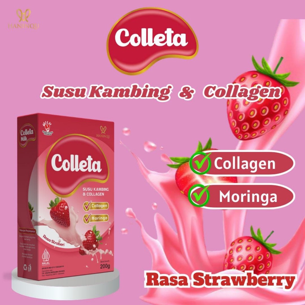 

[ KO - ETAWAMIL ] SUSU COLLAGEN Kolagen Milk Merawat Kulit & Wajah Rasa Stoberi Strawberry 200gr