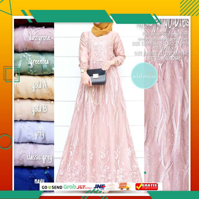 DRESS GAUN PESTA MODEL BARU /Farasya #98 Dress Brukat Kondangan Wanita Muslim Jumbo Premium Dres Bro