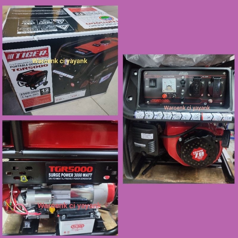 Genset 3000 watt generator Tiger tgr 5000 original termurah