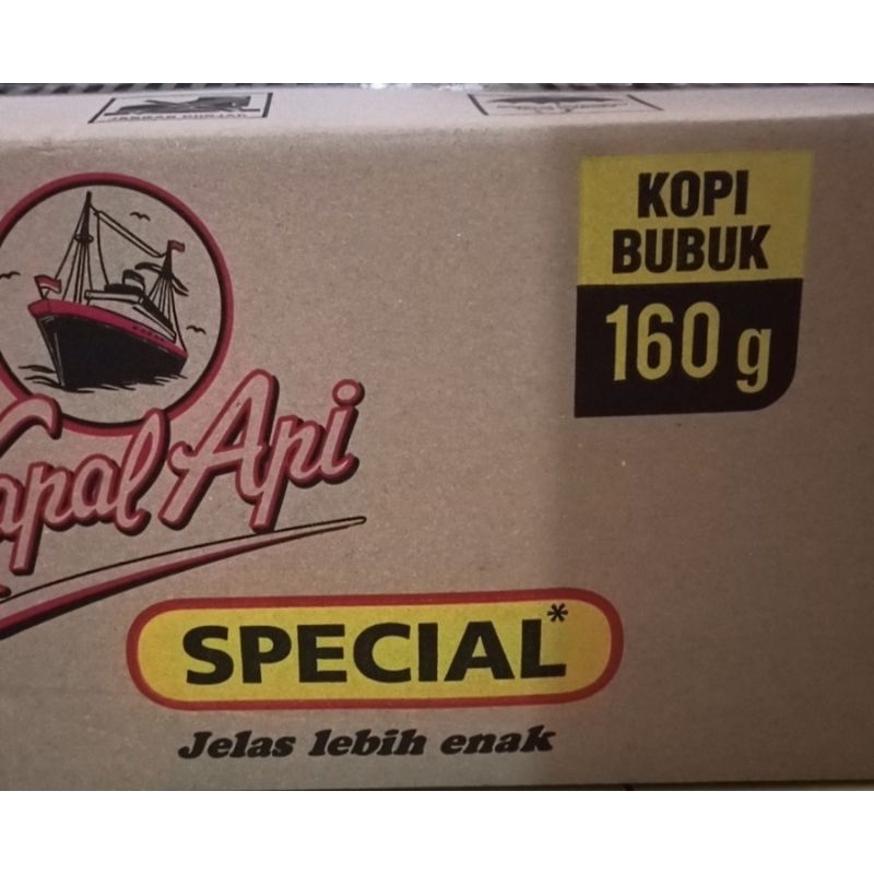 

Kopi Kapal Api Spesial Kopi Bubuk 160 gram 1 dus isi 20 pcs