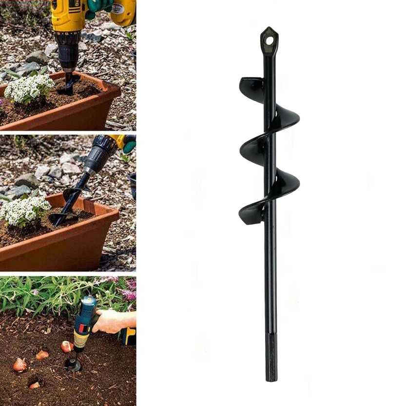 Panjang 20 cm Diameter Mata Bor 4.5 cm Diameter Shank 7.5mm - MPT Mata Bor Penggali Tanah Garden Aug