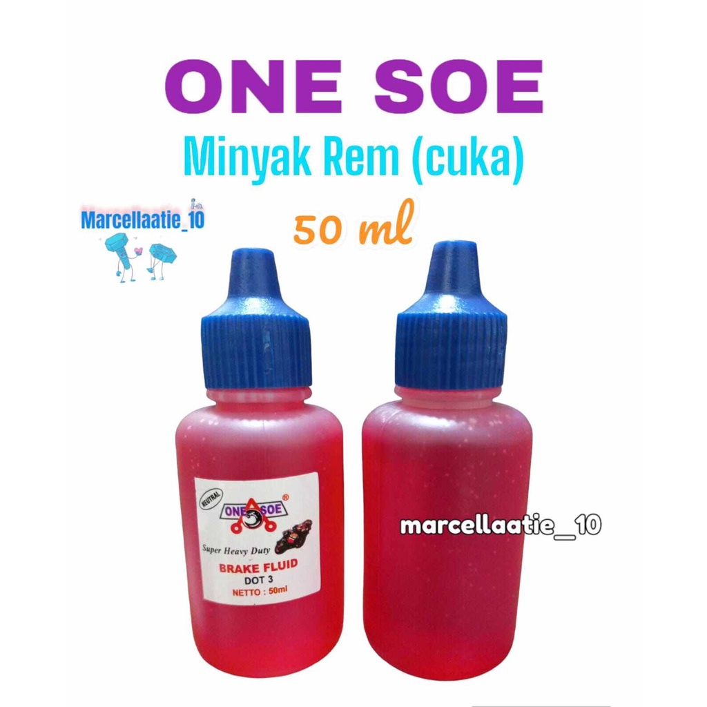 1 pcs ONE SOE MINYAK REM CUKA 50 ML DOT 3 BRAKE FLUID NEUTRAL MINYAK REM MURAH MINYAK REM CUKA 50ML 
