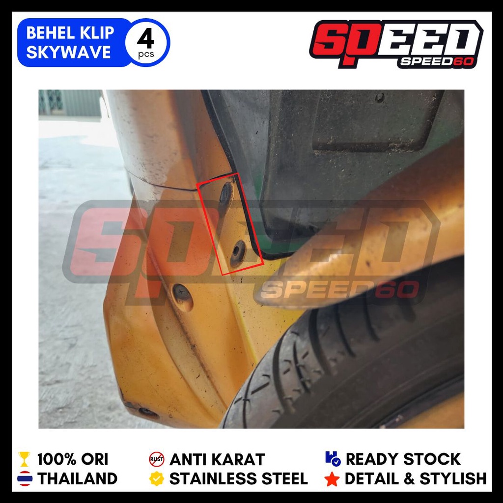Body Klip Suzuki Skywave Stainless Baut Probolt Thailand Stainless King Nut
