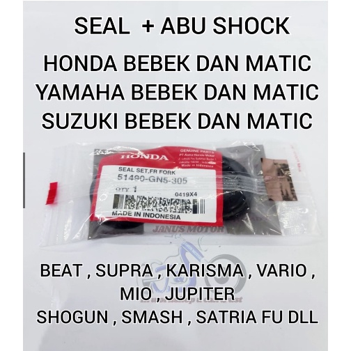 Seal Shock Depan GN5 HONDA BEAT GRAND SUPRA KARISMA PLUS ABU SHOCK SET ORI ASLI ORIGINAL AWET Murah 