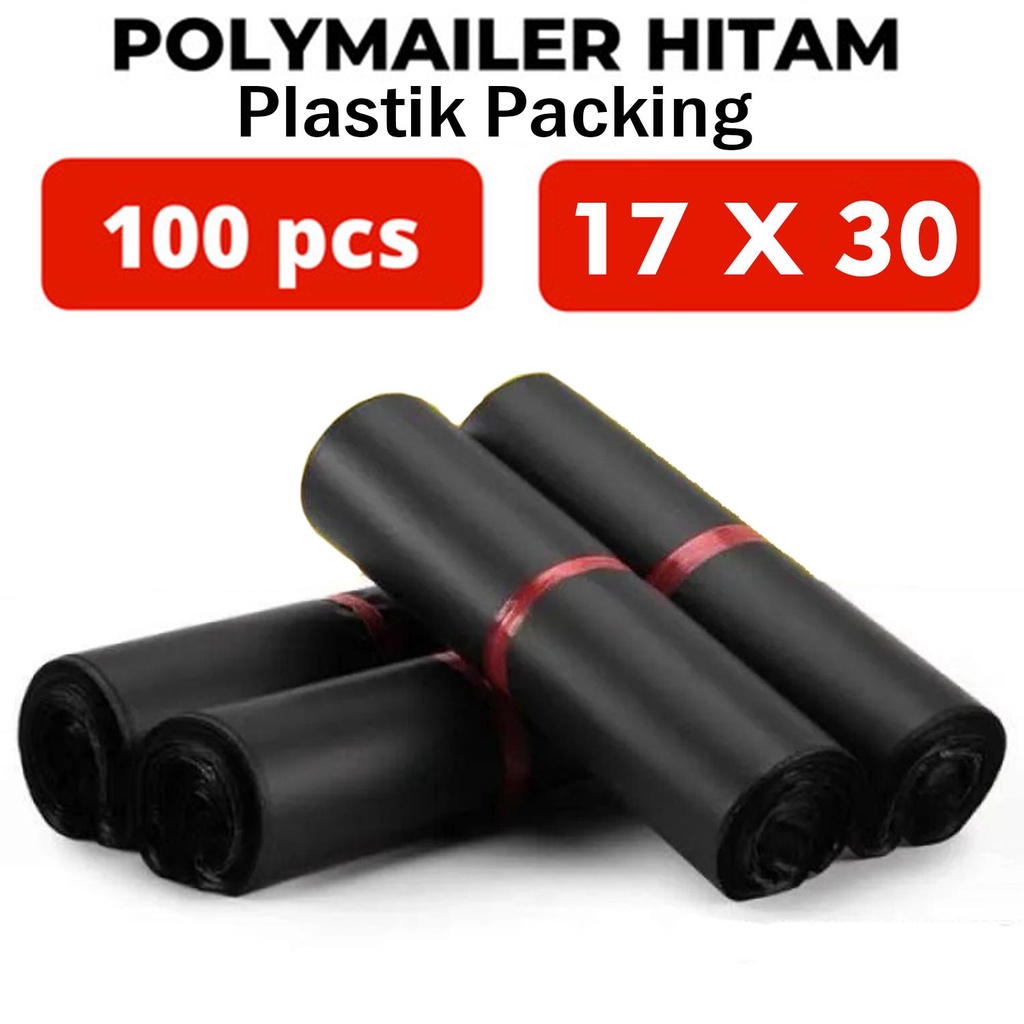 

Plastik Polymailer Hitam 17 x 30 CM / Plastik Packing - Isi 100 Pcs - Master Pack Indonesia Bogor