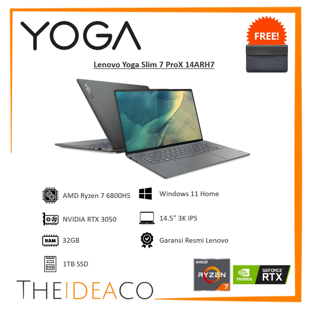 Lenovo Yoga Slim 7 ProX 82TL000JID Ryzen 7 6800HS RTX3050 32GB 1TB SSD