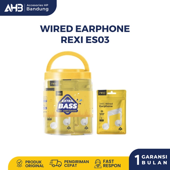 Earphone Super Bass Wired Murah REXI Garansi 1 Bulan - REXI ES03