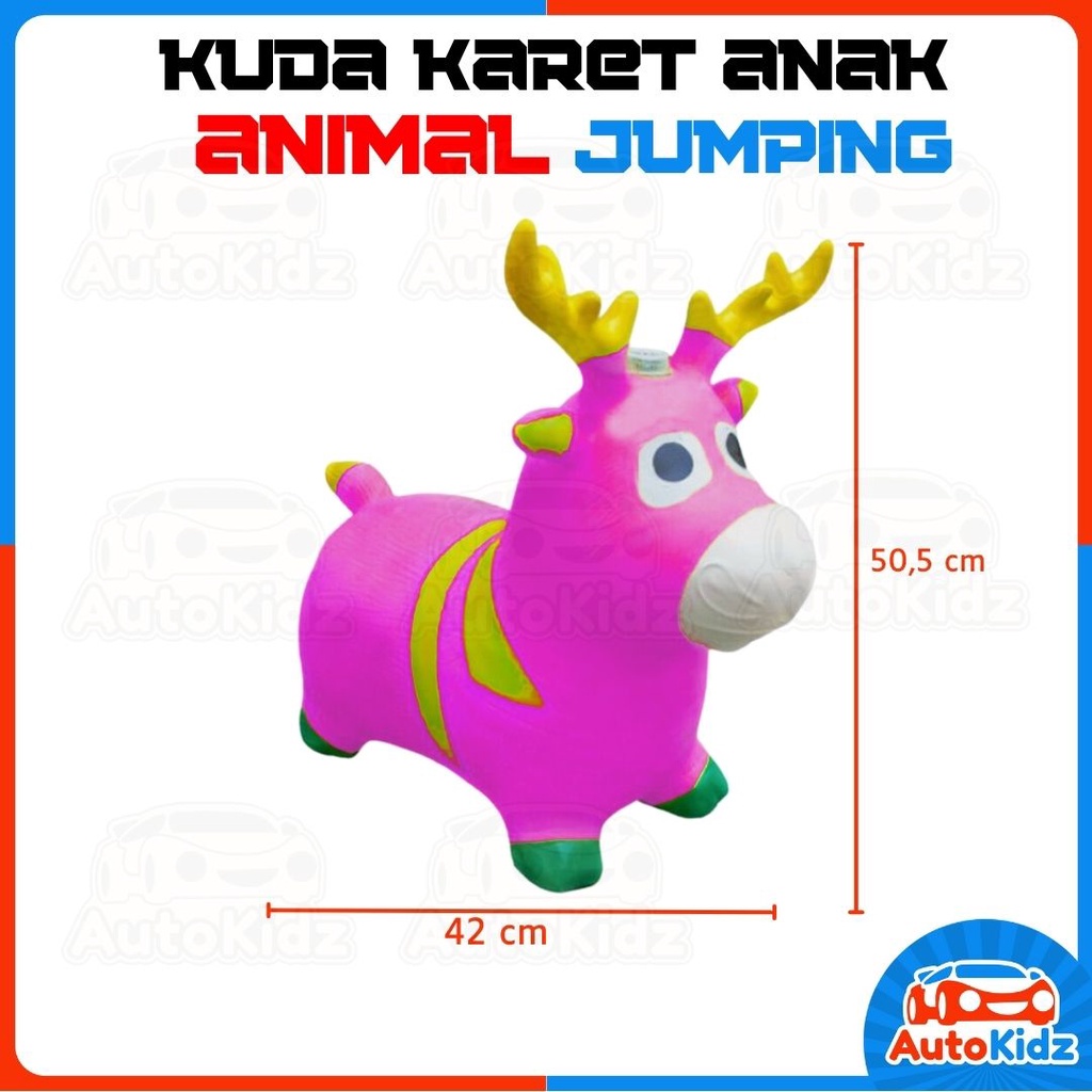 Jumg Animal Kuda Kudaan Karet Mainan Anak Unicorn Sapi Rusa Kijang Binatang Genjot Bouncer