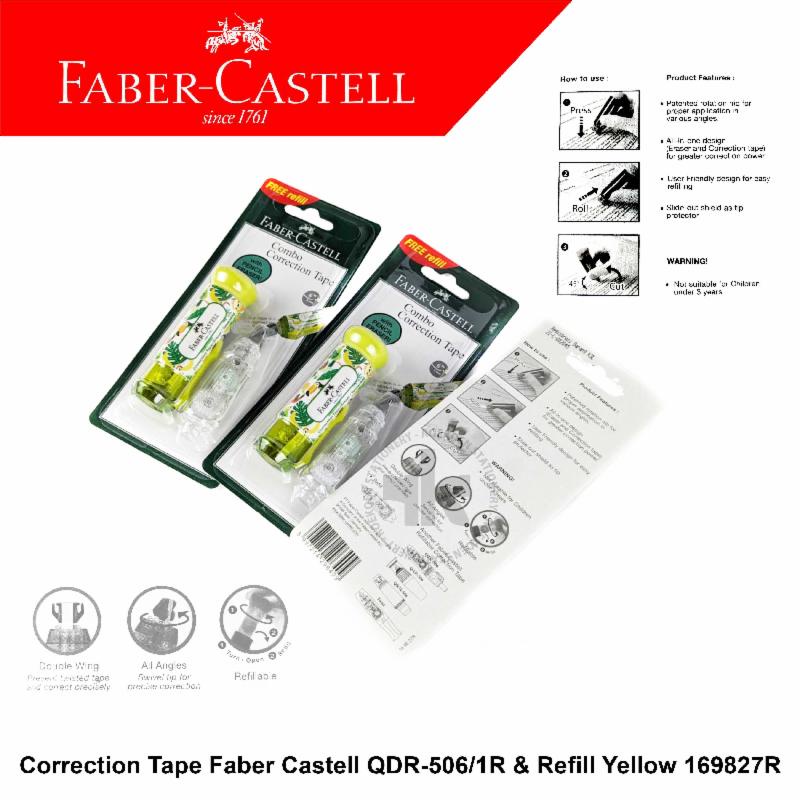 

Faber Castell Correction Tape Combo 6m Fancy QDR-506/1R & Refill