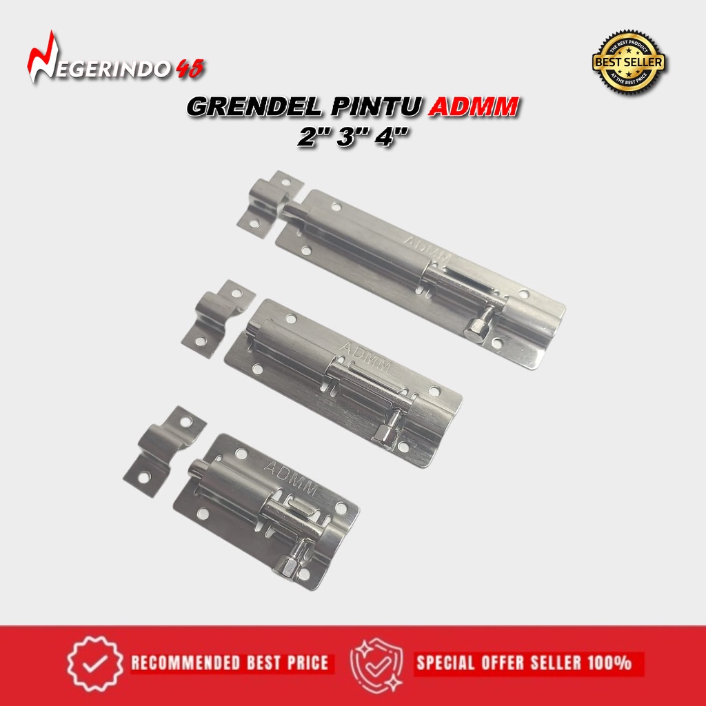 ADMM GRENDEL SLOT PINTU JENDELA 2" 3" 4" STAINLESS STEEL DOOR BOLT