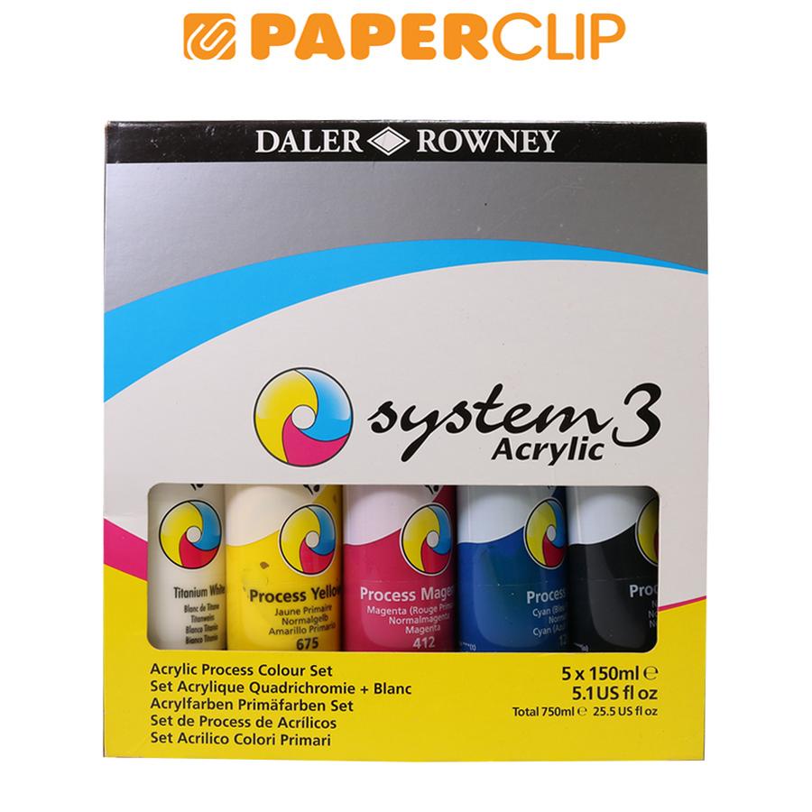 

ACRYLIC COLOR DALER ROWNEY SYSTEM3 PROCESS COLOUR SET 5X150ML 129100150