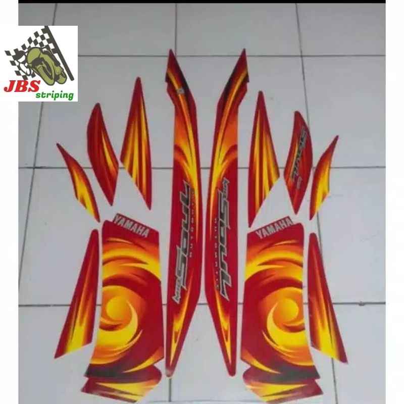 striping mio soul stiker  yamaha mio soul karbu lama thn 2007 merah