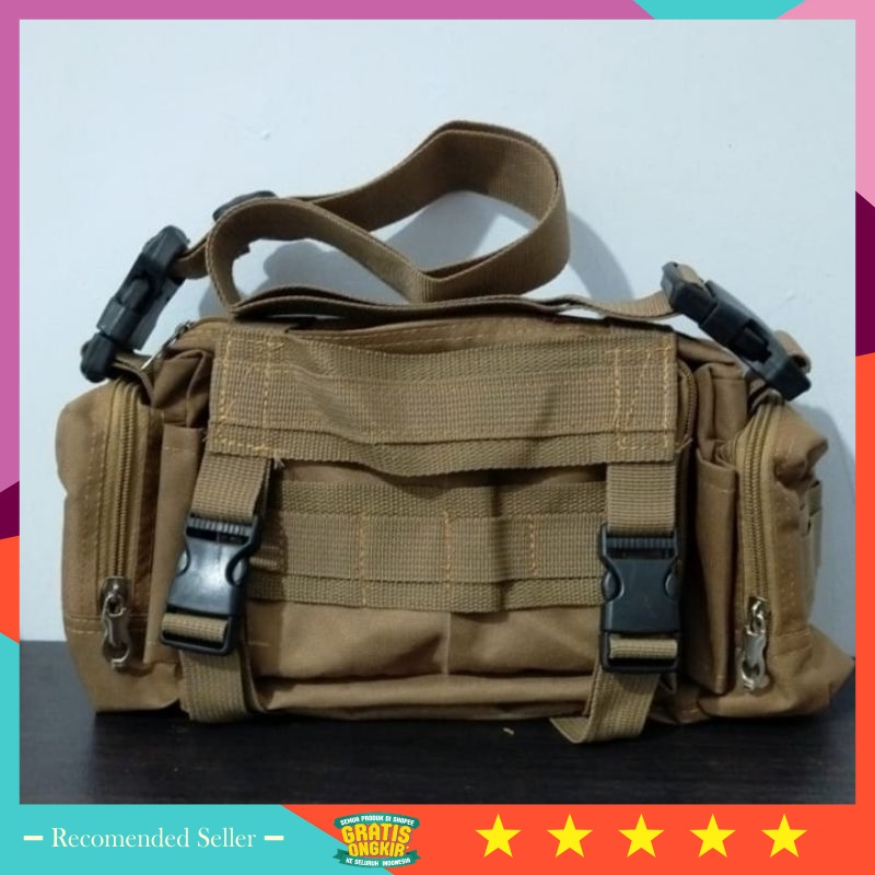 Selempang Murah Bahan Kuat Awet Premium Branded - TAS SELEMPANG COKLAT PRAMUKA / TAS SELEMPANG TACTI