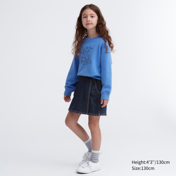 UNIQLO GIRLS Rok Model Celana Mini Denim 460284 Anak - 68 BLUE