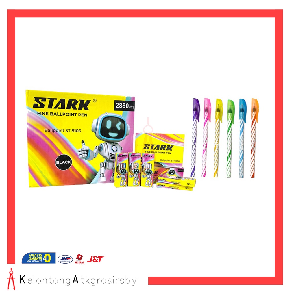 

Ballpoint / Puplen / Bolpen Murah Lilin Ulir Stark ST-9106 (12pcs)