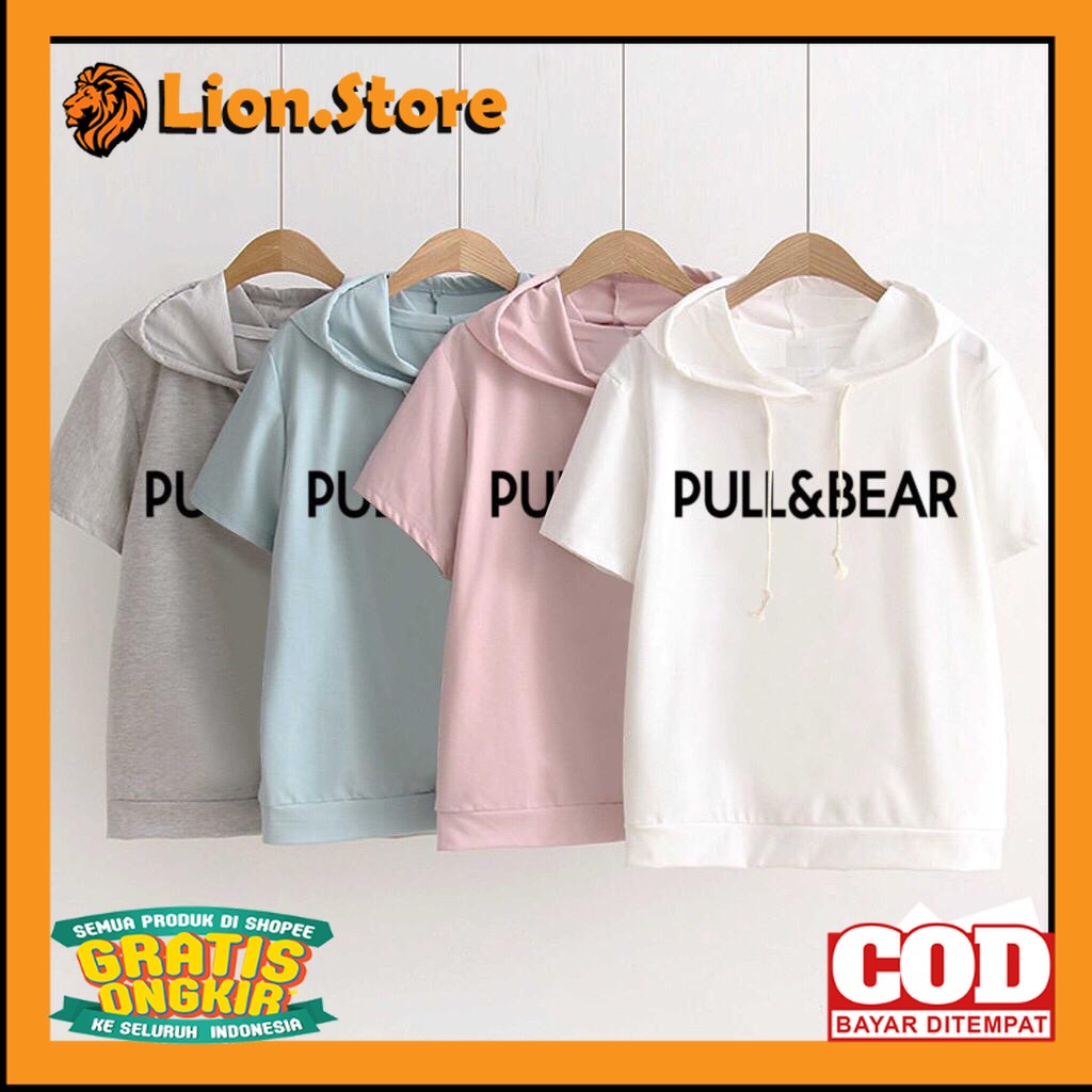 TOP - Sweater Hoodie Crop Murah / Sweater Hoodie Crop Lengan Pendek PULL&BAR// JKT 48 / JAKET HOODIE