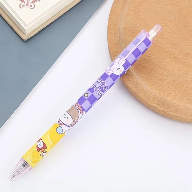 

4A. Pulpen Gel Motif Cartoon Pulpen Pelajar Dan Kantor Pena Lucu Purple Series Kawaii Gel Ink Pen