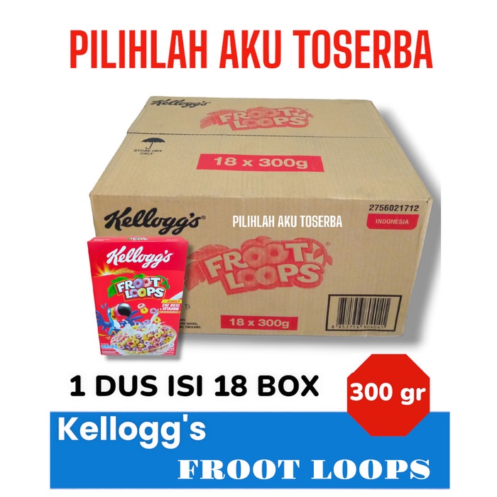

Kelloggs FROOT LOOPS Sereal 300g - ( HARGA 1 DUS ISI 18 )