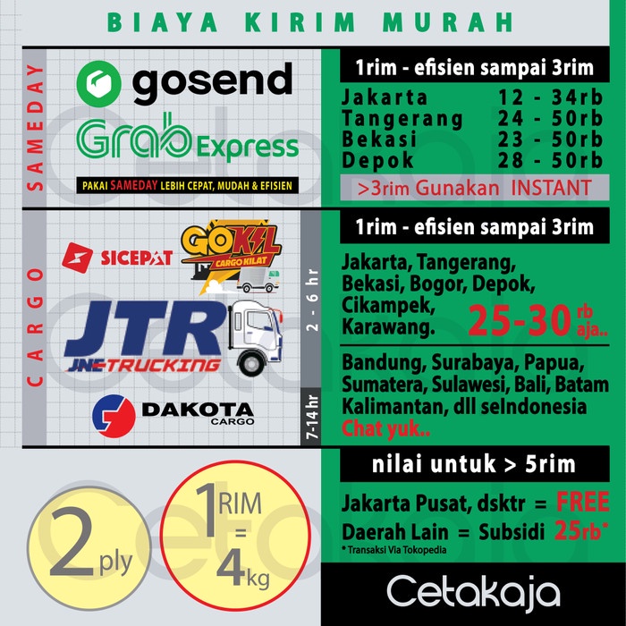 

MURAH- CETAK NOTA 1 RIM 2 PLY ( BEBAS DESAIN ) 2ply 1rim - GOJEK GRAB ONLY- 1.2.23