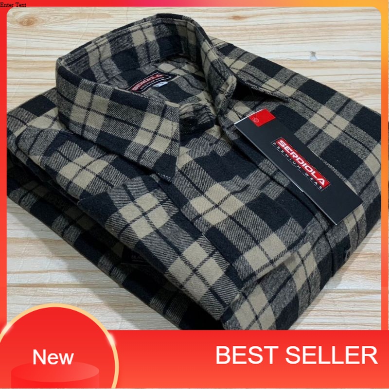 Hem kemeja flanel super jumbo size 5XL 6XL lengan panjang SERDIOLA/distro biru pink oren